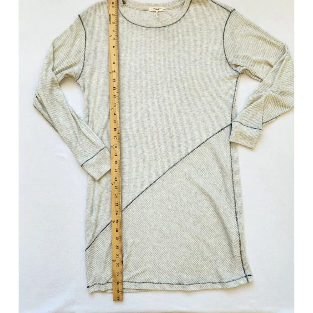 Rag & Bone The Knit Ribbed Dress Long Sleeve Grey Cute Soft Sporty Comfy Small - Picture 8 of 9